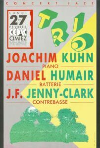 Trio Kuhn/Humair/Jenny-Clark — affiche de Jean-François Ferrandez, RipoDesign